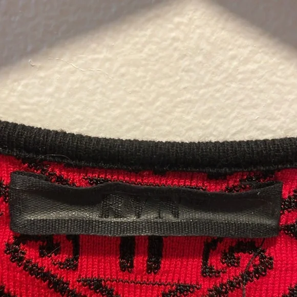 RVN Red and Black Abstract Fit and Flare Dress, Size Small - Picture 7 of 15